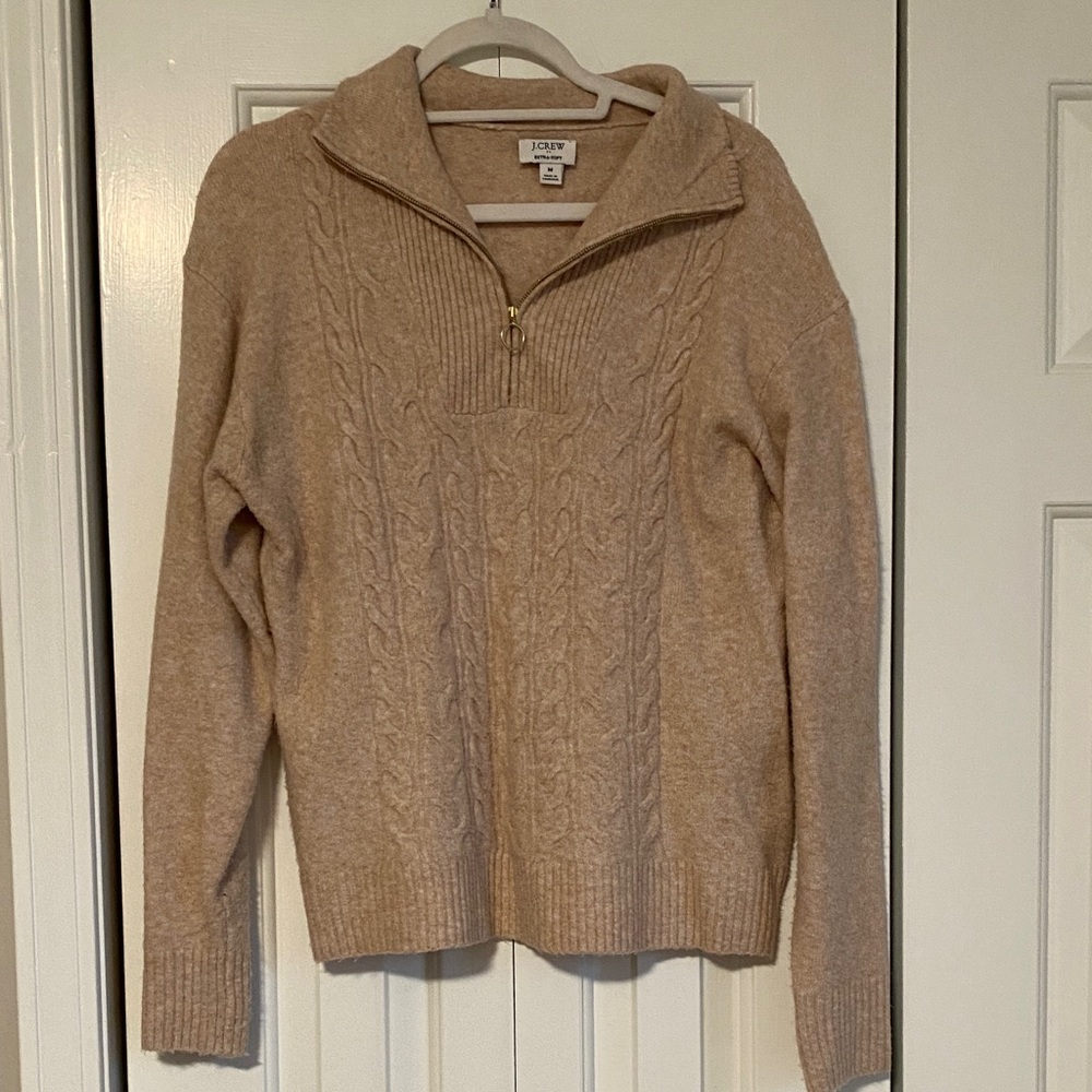 J. Crew Camel Cable Knit Turtleneck Sweater